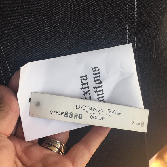 Charcoal black jean blazer white pinstripes M NWT - Picture 3 of 4